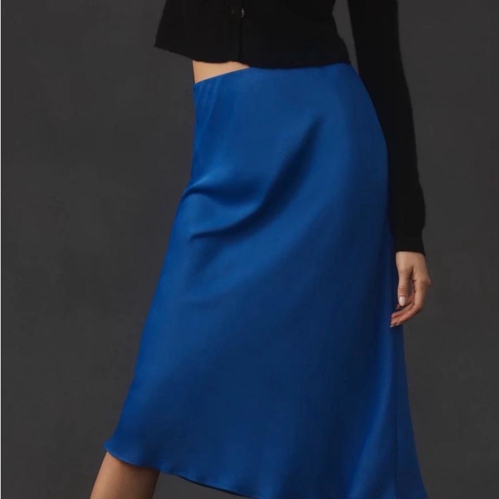 Anthropologie Tilda Royal Blue Midi Skirt
